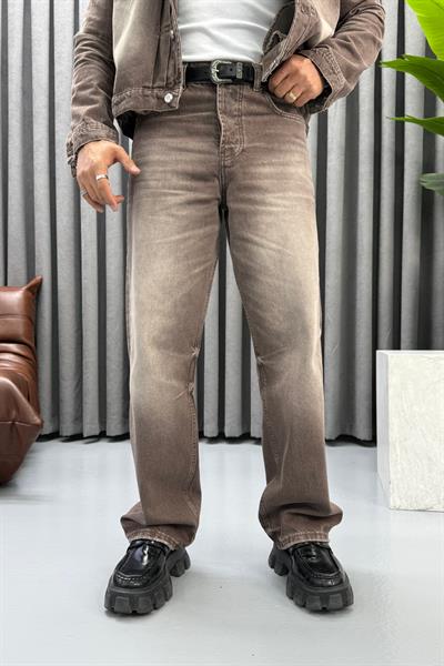 GİESTO YIKAMALI BAGGY JEAN KAHVERENGİ