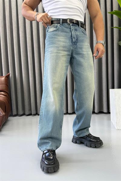 GİESTO YIKAMALI BAGGY JEAN MAVİ