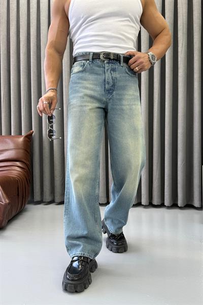 GİESTO YIKAMALI BAGGY JEAN MAVİ