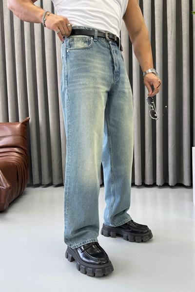 GİESTO YIKAMALI BAGGY JEAN MAVİ