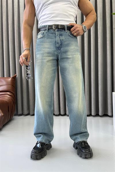 GİESTO YIKAMALI BAGGY JEAN MAVİ
