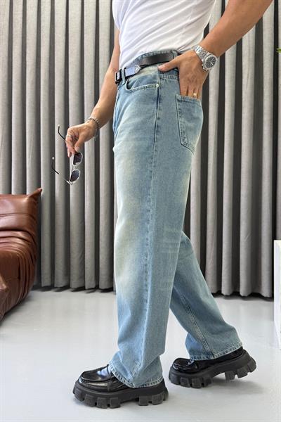 GİESTO YIKAMALI BAGGY JEAN MAVİ