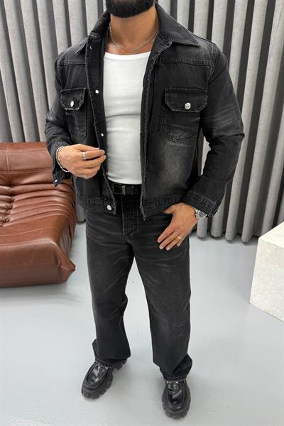 GİESTO YIKAMALI JEAN TAKIM SİYAH