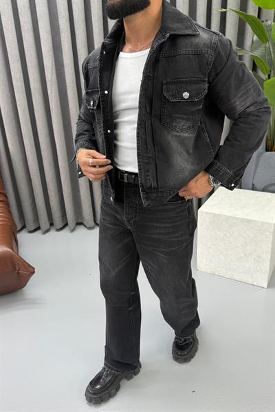 GİESTO YIKAMALI JEAN TAKIM SİYAH