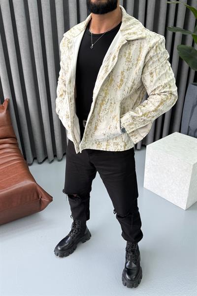 GOLD DETAYLI CEKET KREM