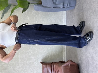 KONTRAST DİKİŞLİ TASARIM BAGGY JEAN LACİVERT