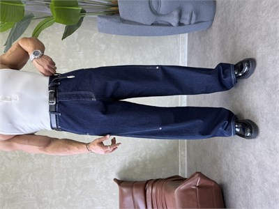 KONTRAST DİKİŞLİ TASARIM BAGGY JEAN LACİVERT