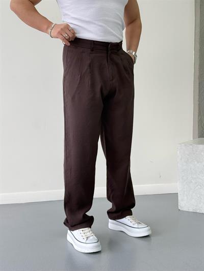 Modal Kumaş Baggy Pantolon Kahverengi