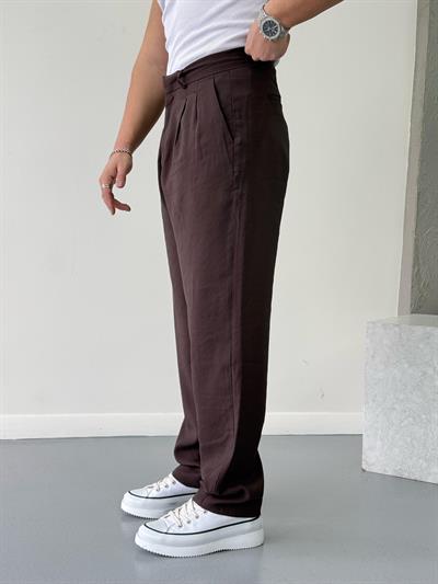 Modal Kumaş Baggy Pantolon Kahverengi