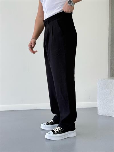 Modal Kumaş Baggy Pantolon Siyah