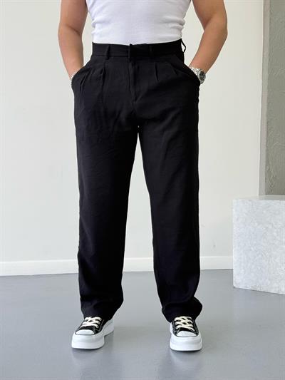 Modal Kumaş Baggy Pantolon Siyah
