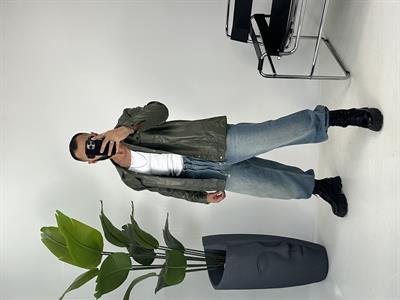 OVERSİZE ÇİFT CEPLİ DERİ GÖMLEK YEŞİL