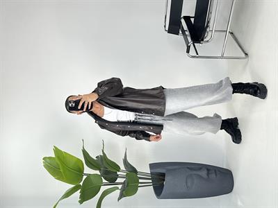 OVERSİZE DERİ GÖMLEK ACI KAHVE