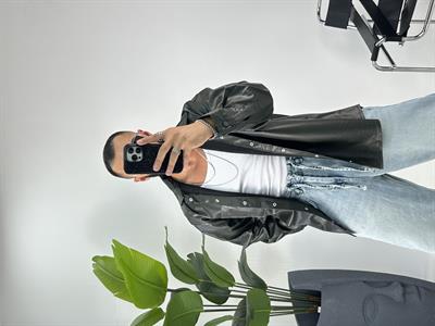 OVERSİZE DERİ GÖMLEK KOYU YEŞİL