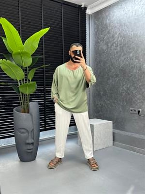 oversize fakir kol t-shirt yeşil