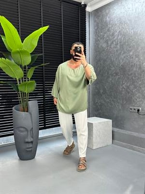 oversize fakir kol t-shirt yeşil