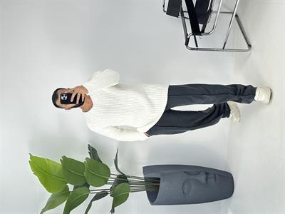 OVERSİZE ÖRME KAZAK BEYAZ