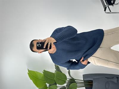 OVERSİZE ÖRME KAZAK LACİVERT