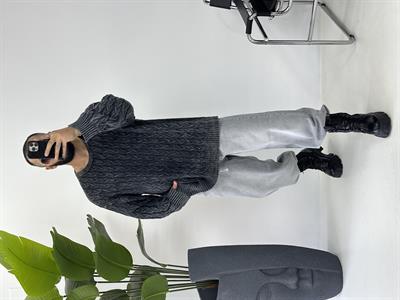 OVERSİZE PREMİUM KAZAK YIKAMALI GRİ