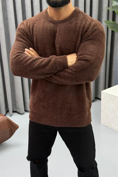 OVERSİZE SAKALLI KAZAK ACI KAHVE