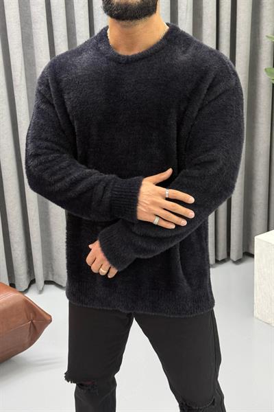 OVERSİZE SAKALLI KAZAK SİYAH