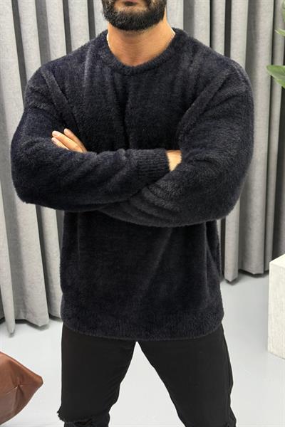 OVERSİZE SAKALLI KAZAK SİYAH