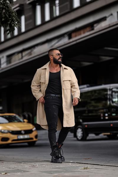 ÖZEL KESİM OVERSİZE KAŞE KABAN BEJ