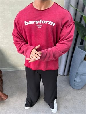 ÖZEL SERİ ÇİFT TARAFLI OVERSIZE SWEAT BORDO