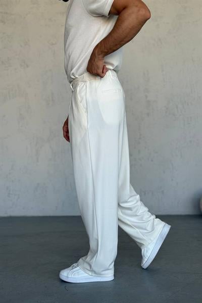 KORE KESİM EKSTRA BOL BAGGY PANTOLON BEYAZ