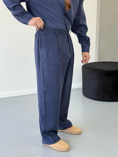 Premium Baggy Modal Kumaş Pantolon Lacivert