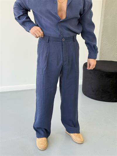 Premium Baggy Modal Kumaş Pantolon Lacivert