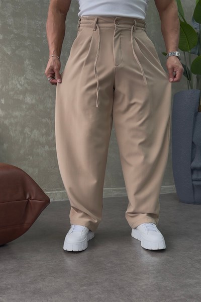 PREMİUM BALOON İP DETAYLI PANTALON BEJ