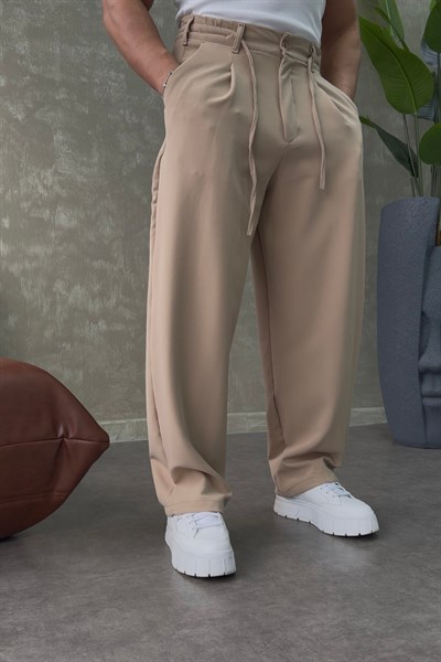 PREMİUM BALOON İP DETAYLI PANTALON BEJ