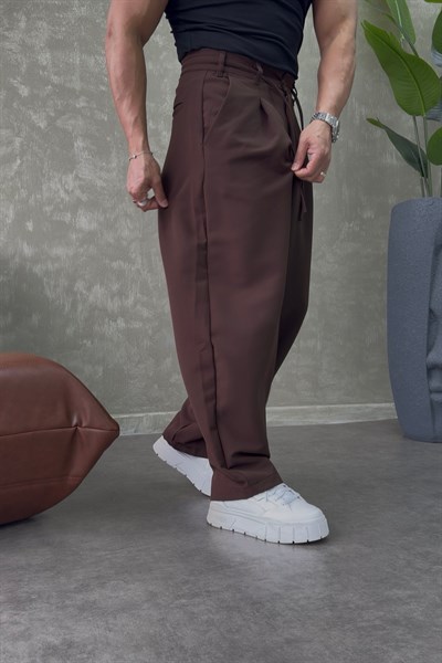 PREMİUM BALOON İP DETAYLI PANTALON KAHVERENGİ