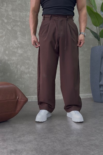 PREMİUM BALOON İP DETAYLI PANTALON KAHVERENGİ