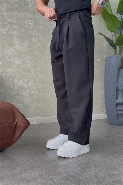 PREMİUM BALOON İP DETAYLI PANTALON SİYAH