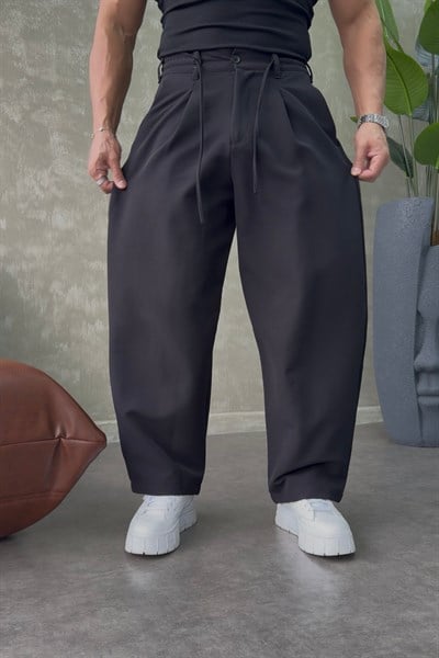 PREMİUM BALOON İP DETAYLI PANTALON SİYAH