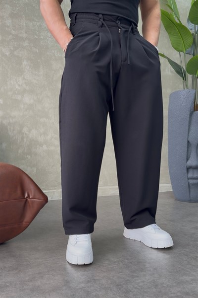 PREMİUM BALOON İP DETAYLI PANTALON SİYAH