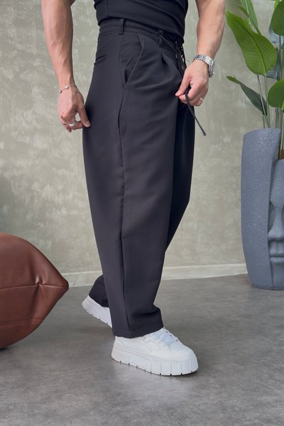 PREMİUM BALOON İP DETAYLI PANTALON SİYAH