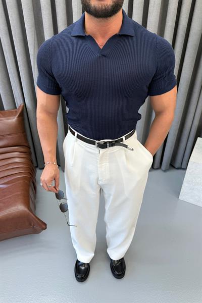 PREMİUM İNCE ÖRME POLO YAKA LACİVERT