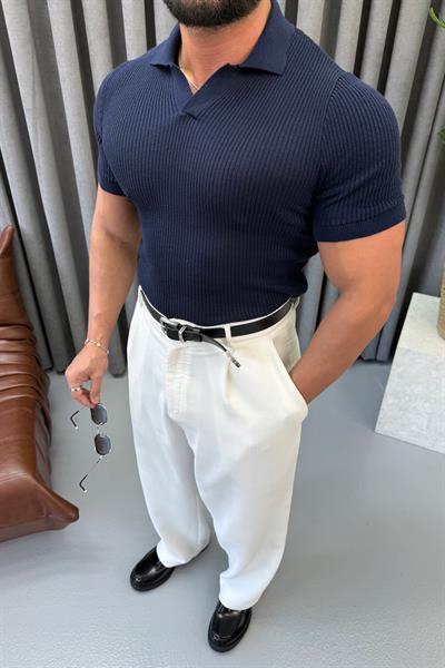 PREMİUM İNCE ÖRME POLO YAKA LACİVERT