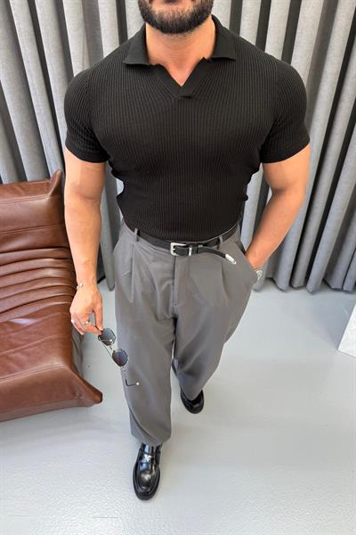 PREMİUM İNCE ÖRME POLO YAKA SİYAH