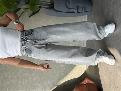 PREMIUM İP DETALI  BALON JEAN GRİ