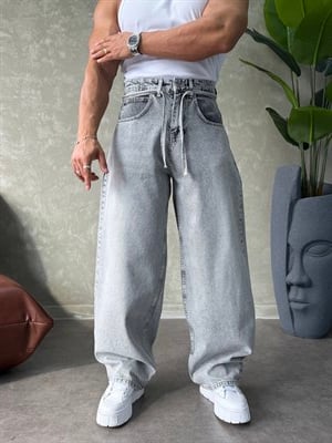PREMIUM İP DETALI  BALON JEAN GRİ