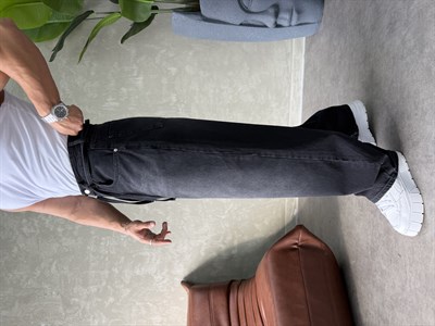 PREMIUM İP DETALI  BALON JEAN SİYAH
