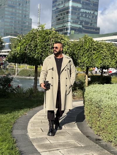 PREMİUM KALİTE KEMERLİ TRENCKOT HAKİ