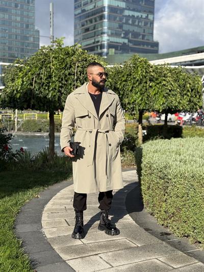 PREMİUM KALİTE KEMERLİ TRENCKOT HAKİ