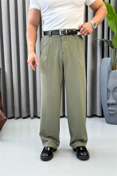 PREMİUM KORE KESİM PİLELİ PANTOLON HAKİ