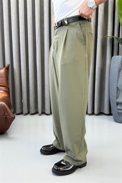 PREMİUM KORE KESİM PİLELİ PANTOLON HAKİ