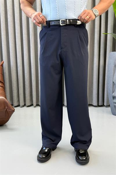 PREMİUM KORE KESİM PİLELİ PANTOLON LACİVERT